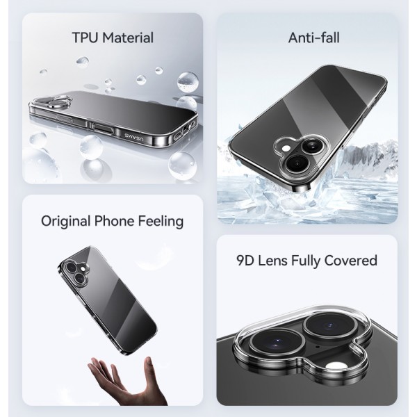 USAMS θήκη Primary US-BH887 για iPhone 16 Plus, διάφανη - USAMS