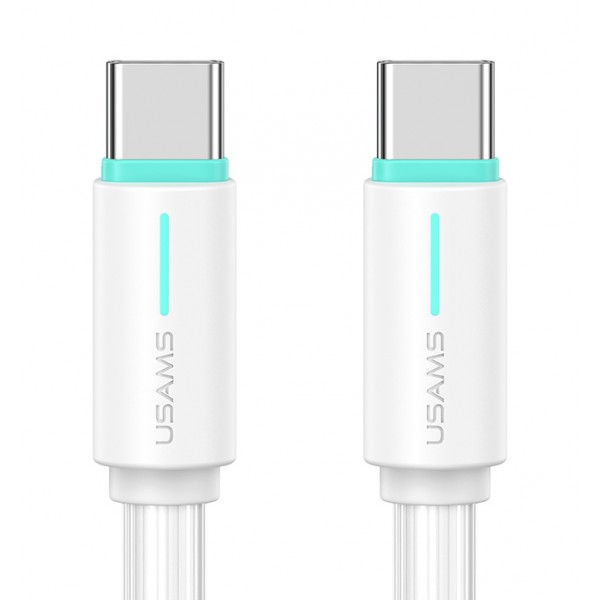 USAMS καλώδιο USB-C US-SJ734, 60W, 480Mbps, 1m, λευκό - USB-C (Type-C)