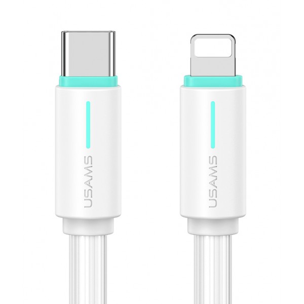 USAMS καλώδιο Lightning σε USB-C US-SJ735, 30W, 480Mbps, 1m, λευκό - USAMS