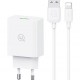 USAMS φορτιστής τοίχου SCXLTZ03 με καλώδιο Lightning, USB, 18W, λευκός