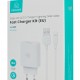 USAMS φορτιστής τοίχου SCXLTZ03 με καλώδιο Lightning, USB, 18W, λευκός