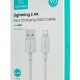 USAMS καλώδιο Lightning σε USB US-SJ709, 2.4A, 480Mbps, 1m, λευκό