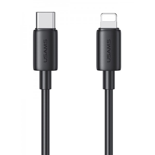 USAMS καλώδιο Lightning σε USB-C US-SJ712, 30W, 480Mbps, 1m, μαύρο - USAMS