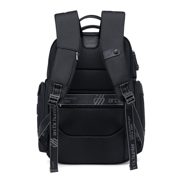 ARCTIC HUNTER τσάντα πλάτης B00682 με θήκη laptop 15.6", USB, λουκέτο TSA, 23.5L, μαύρη