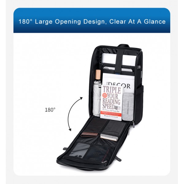 ARCTIC HUNTER τσάντα πλάτης B00675 με θήκη laptop 15.6", USB, 15L, μαύρη