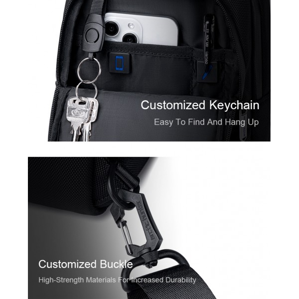 ARCTIC HUNTER τσάντα Crossbody XB00678, 2.4L, μαύρη