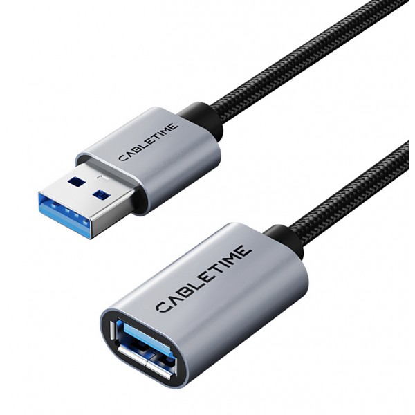 CABLETIME καλώδιο προέκτασης USB CT-AMAF1, 5Gbps, 2m, μαύρο - Περιφερειακά