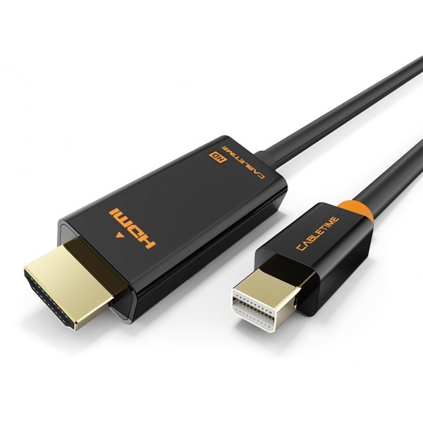 CABLETIME καλώδιο mini DisplayPort σε HDMI CT-AV588-03G, 1080p/60Hz, 1m, μαύρο - Περιφερειακά