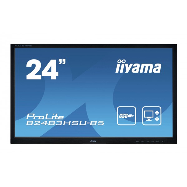 IIYAMA used οθόνη B2483HSU LED, 24" 1920x1080, VGA/DVI/DisplayPort, χωρίς βάση, Grade B - Νέα & Ref PC