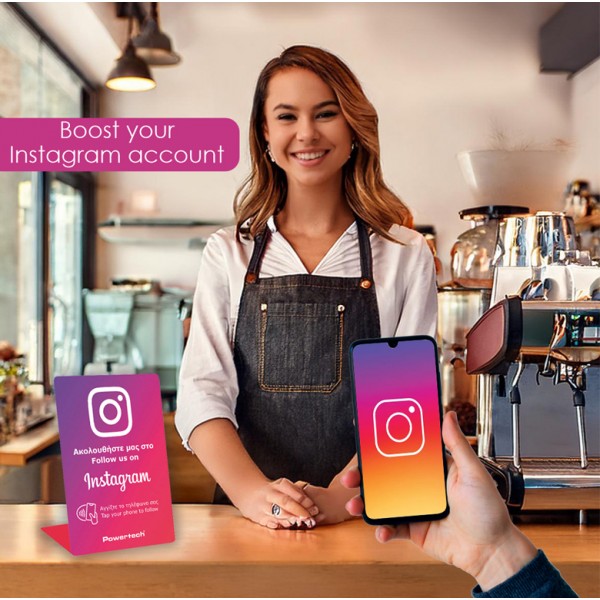 POWERTECH NFC επιτραπέζιο stand Follow us on Instagram PT-1405 - Σύγκριση Προϊόντων