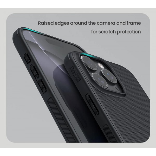 NILLKIN θήκη Super Frosted Shield Pro για iPhone 16 Pro, μαύρη - NILLKIN