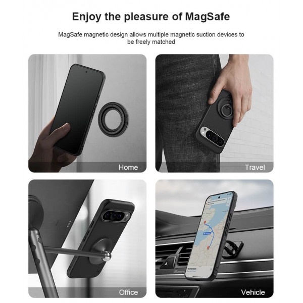 NILLKIN θήκη Super Frosted Shield Pro Magnetic για Google Pixel 9 Pro XL, μαύρη
