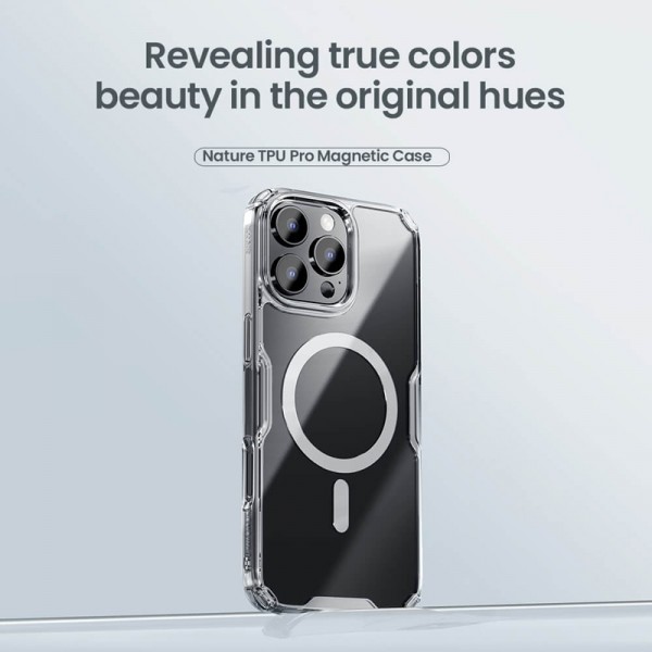 NILLKIN θήκη Nature TPU Pro Magnetic για iPhone 16 Pro, διάφανη-μπλε