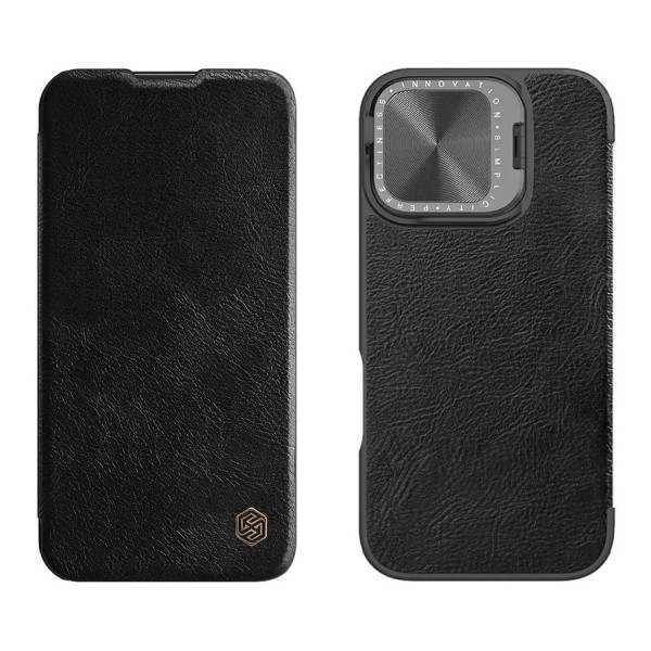 NILLKIN θήκη Qin Prop Leather για iPhone 16 Pro Max, δερμάτινη, μαύρη - NILLKIN