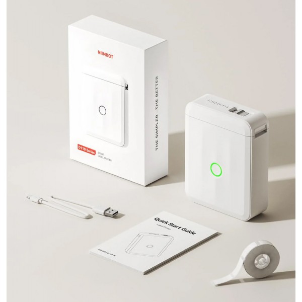 NIIMBOT smart θερμικός εκτυπωτής ετικετών D110-M, 203dpi, Bluetooth, λευκός