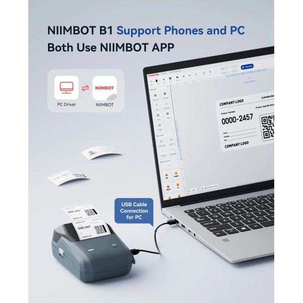 NIIMBOT smart θερμικός εκτυπωτής ετικετών B1, 203dpi, Bluetooth, μπλε