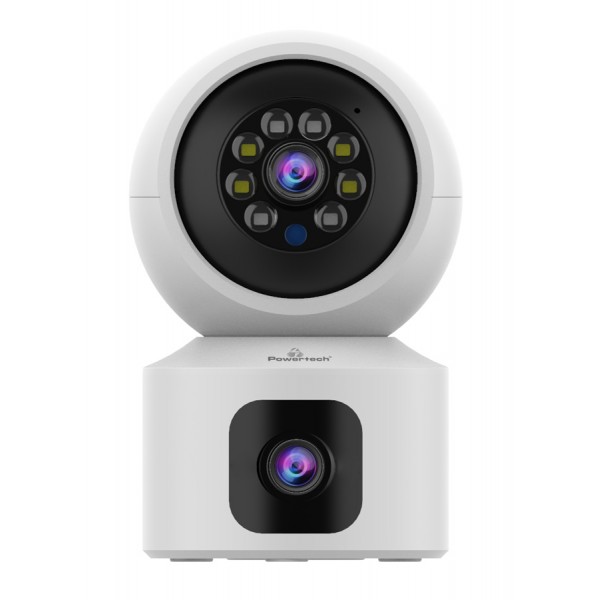 POWERTECH smart κάμερα PT-1338, 2MP, dual lens, WiFi, PTZ, SD - Smart Κάμερες