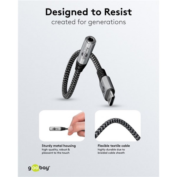 GOOBAY αντάπτορας USB-C σε 3.5mm 74056, γκρι