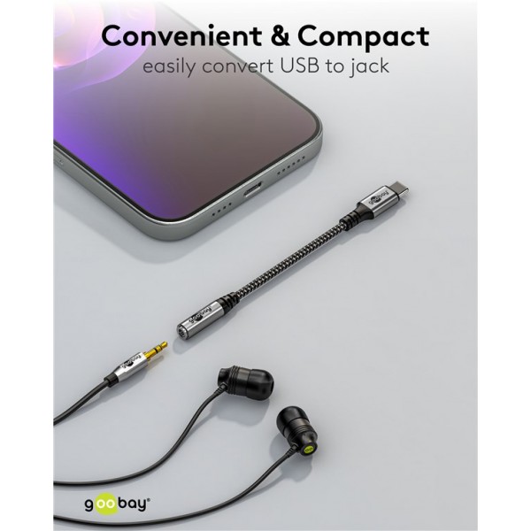 GOOBAY αντάπτορας USB-C σε 3.5mm 74056, γκρι - GOOBAY