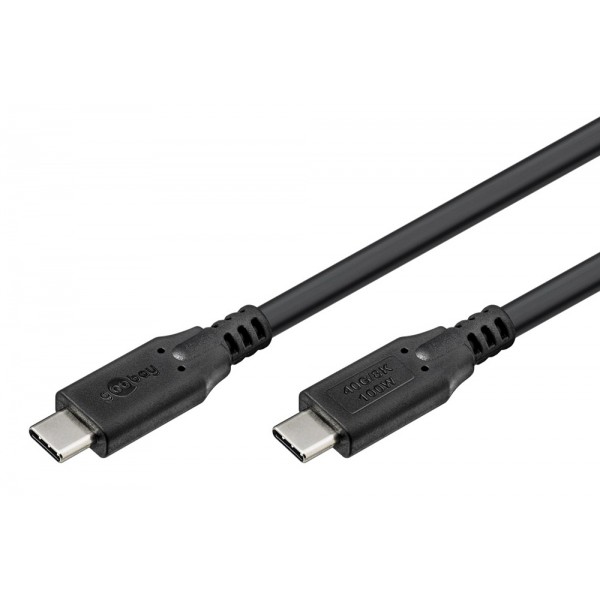 GOOBAY καλώδιο USB-C 74193, USB4, 100W, 40Gbps, 8K/60Hz, 2m, μαύρο - USB-C (Type-C)