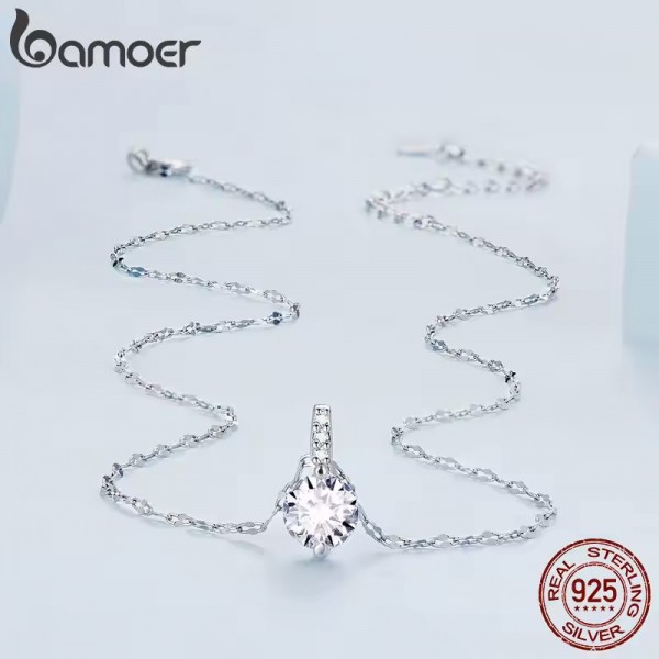 BAMOER κολιέ BSN273 με κυβική ζιρκόνια, ασήμι 925, ασημί BAMOER κολιέ BSN273 με κυβική ζιρκόνια, ασήμι 925, ασημί