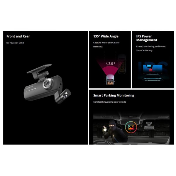 DDPAI smart σετ καμερών αυτοκινήτου N1 Dual, 1296p/1080p, WiFi - Αξεσουάρ Αυτοκινήτου