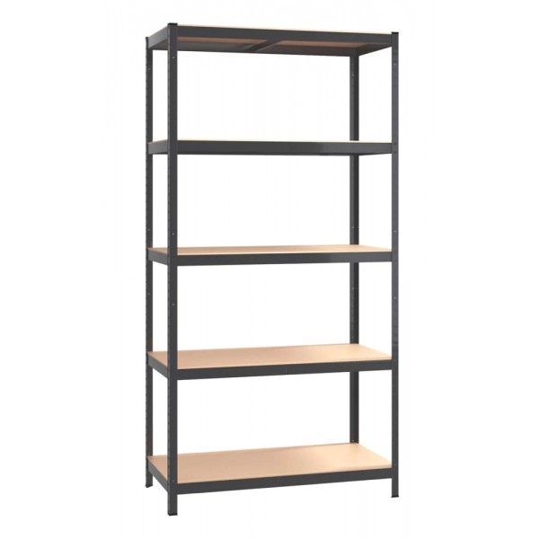 HOME USE μεταλλική ραφιέρα HUH-0199 με 5 ράφια, 90x40x180cm, μαύρη - Εξοπλισμός γραφείου