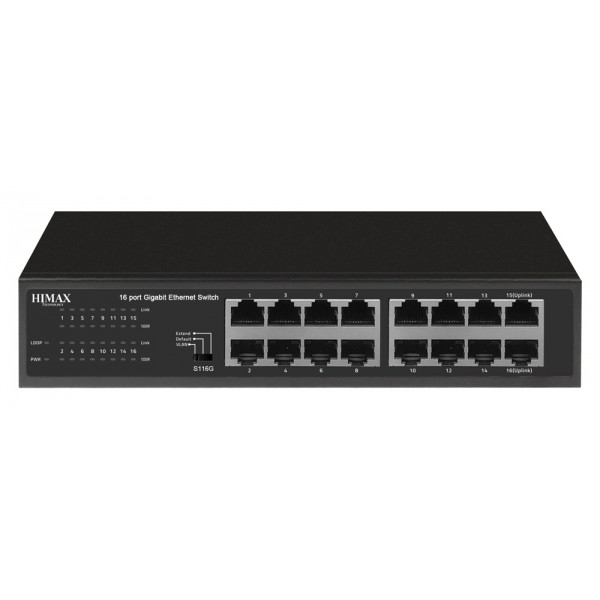 HIMAX switch S116G, 16x Ethernet θύρες, έως 1000Mbps - Περιφερειακά