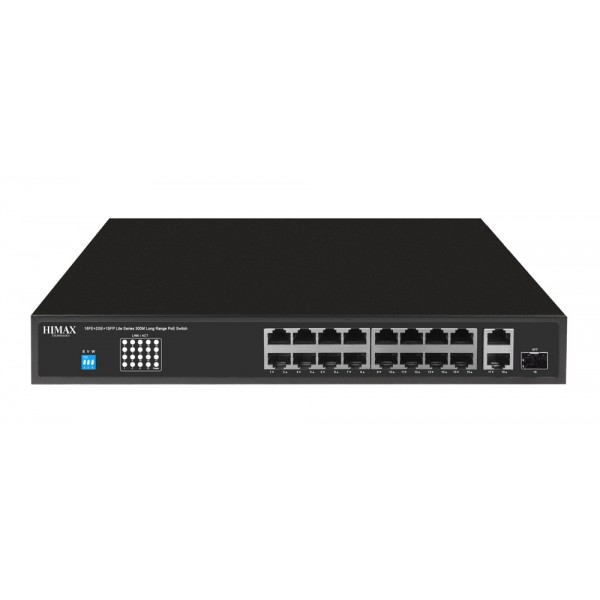 HIMAX PoE switch PS11602FE-L, 16x Ethernet PoE/2x Ethernet/2x SFP θύρες, έως 1000Mbps - Περιφερειακά