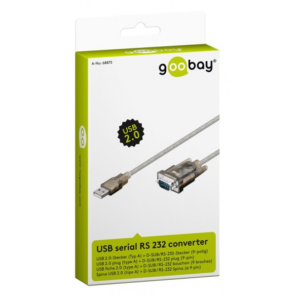GOOBAY καλώδιο USB σε RS-232 68875, 1 Mbit/s, 1.5m, διάφανο