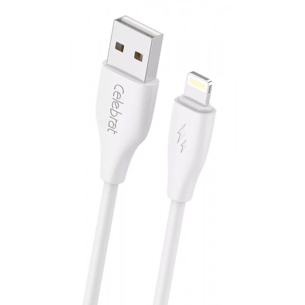 CELEBRAT καλώδιο Lightning σε USB CB-31, 3A, 480Mbps, 1m, λευκό - USB