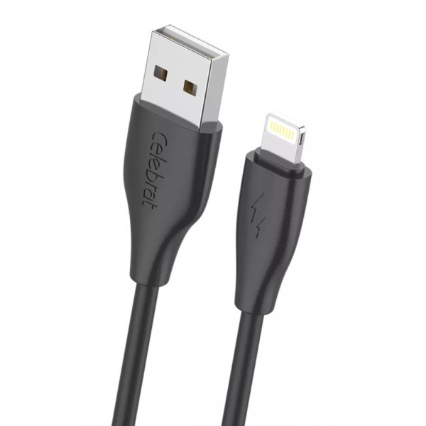 CELEBRAT καλώδιο Lightning σε USB CB-31, 15W, 480Mbps, 1m, μαύρο - CELEBRAT