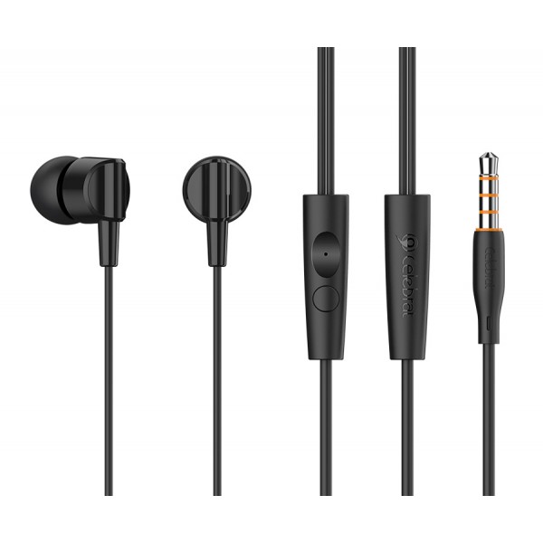 CELEBRAT earphones με μικρόφωνο G35, 3.5mm σύνδεση, 10mm, 1.2m, μαύρα - CELEBRAT