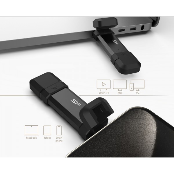 SILICON POWER εξωτερικός SSD Marvel Xtreme DS72, USB-C/USB 3.2, 500GB, μαύρο - SSD Δίσκοι