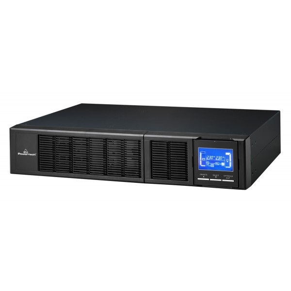 POWERTECH UPS On Line PT-1357 για rack 2U, με οθόνη, 1000VA/900W, 3x Schuko output - UPS - Σταθεροποιητές