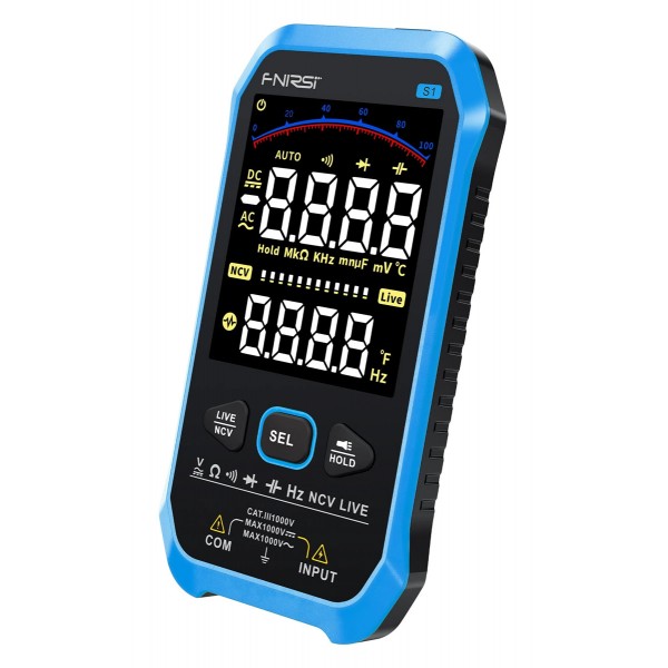 FNIRSI ψηφιακό πολύμετρο S1, 1000V AC/DC, NCV, RMS, επαναφορτιζόμενο - Μηχανήματα - Πολύμετρα