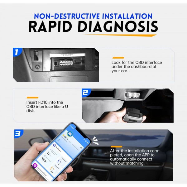 FNIRSI διαγνωστικό αυτοκινήτου OBD II FD10, Bluetooth - Αξεσουάρ Αυτοκινήτου