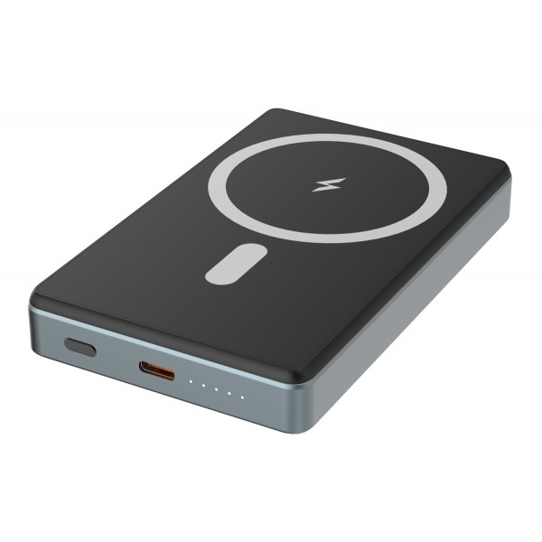 POWERTECH power bank PT-1377, 10000mah, magnetic wireless, 20W, γκρι