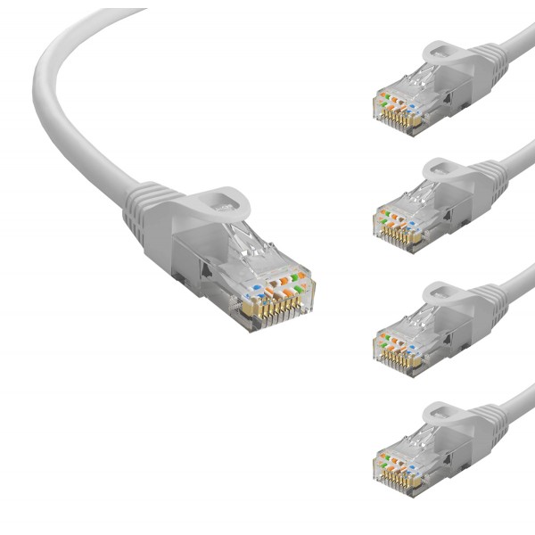 POWERTECH καλώδιο δικτύου CAB-N413-5, Cat 6 U/UTP, CCA, 250Hz, 0.25m, γκρι, 5τμχ - Δίκτυο