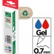 MP στυλό διαρκείας gel PE224-2, 0.7mm, μπλε & κόκκινο, 2τμχ