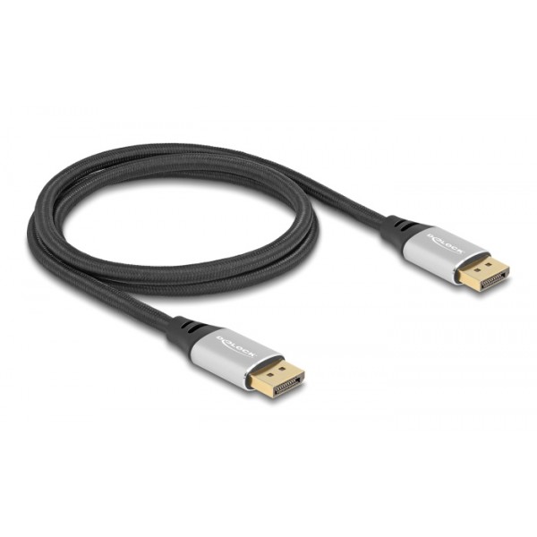 DELOCK καλώδιο DisplayPort 2.1 80633, 16K/60Hz, 40 Gbps, 1m, μαύρο - Εικόνα