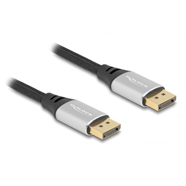 DELOCK καλώδιο DisplayPort 2.1 80633, 16K/60Hz, 40 Gbps, 1m, μαύρο - Εικόνα