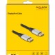 DELOCK καλώδιο DisplayPort 2.1 80633, 16K/60Hz, 40 Gbps, 1m, μαύρο