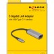 DELOCK αντάπτορας δικτύου 81570, USB-C, 5Gbps Ethernet, ασημί