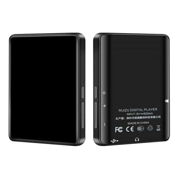 RUIZU MP3 player M7 με οθόνη αφής 2.8", 16GB, ελληνικό μενού, μαύρο