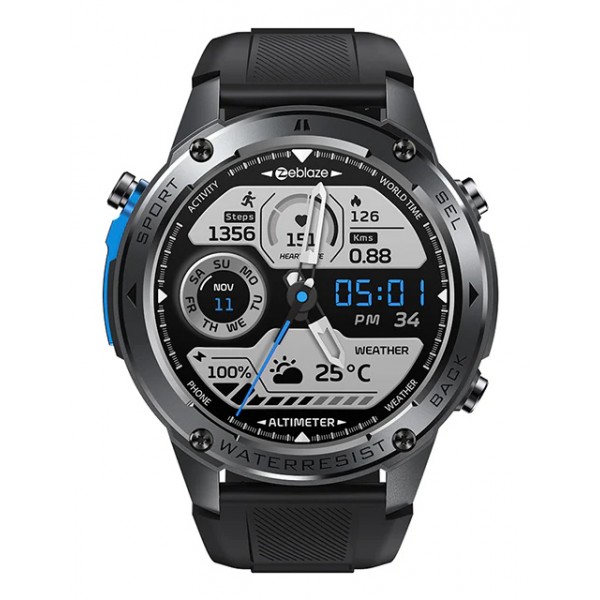 ZEBLAZE smartwatch Stratos 2 Ultra, heart rate, 1.43" AMOLED, GPS, MIL-STD-810H, μαύρο - Smartwatches