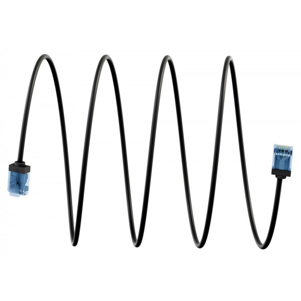 GOOBAY καλώδιο δικτύου 74232, CAT 6A U/UTP, slim, copper, 500MHz, 0.50m, μαύρο