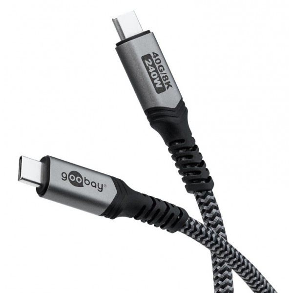 GOOBAY καλώδιο USB-C 74212, USB4, 240W, 40Gbps, 8K/60Hz, 1.5m, γκρι