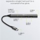 GOOBAY USB hub 74460, 5x θυρών, USB 3.2, 5Gbps, 100W, USB-C σύνδεση, γκρι