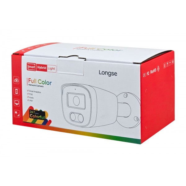 LONGSE IP κάμερα BMSCKL2RC-28PM με μικρόφωνο, 2MP, 2.8mm, αδιάβροχη IP67, PoE
